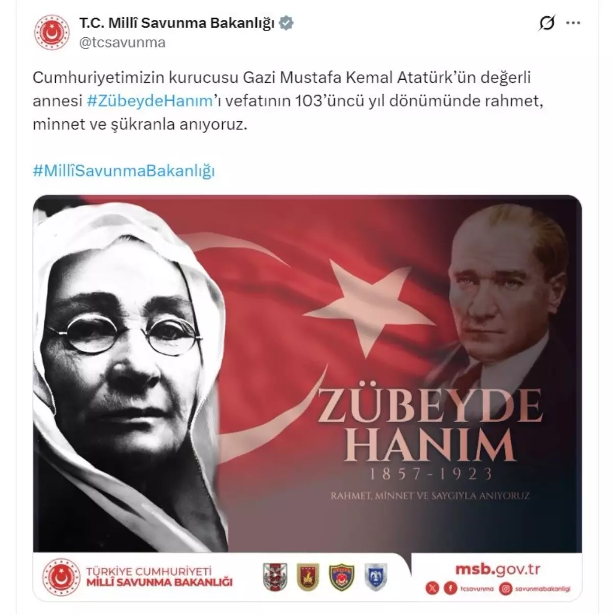 Zübeyde Hanım Anıldı