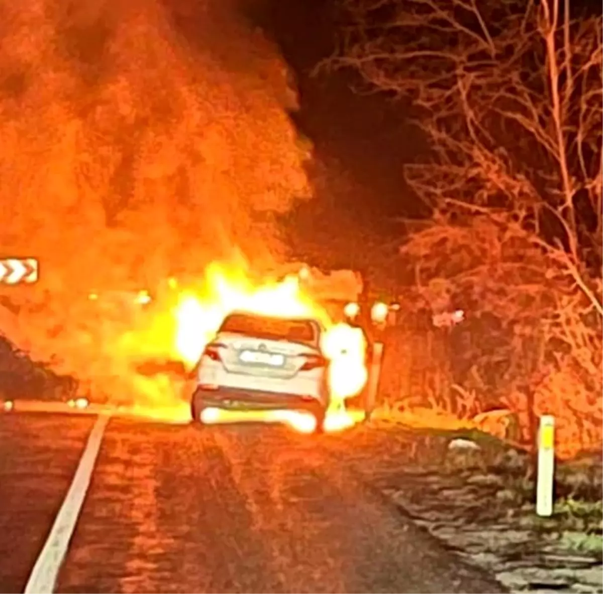 Kestel\'de Otomobil Yangını