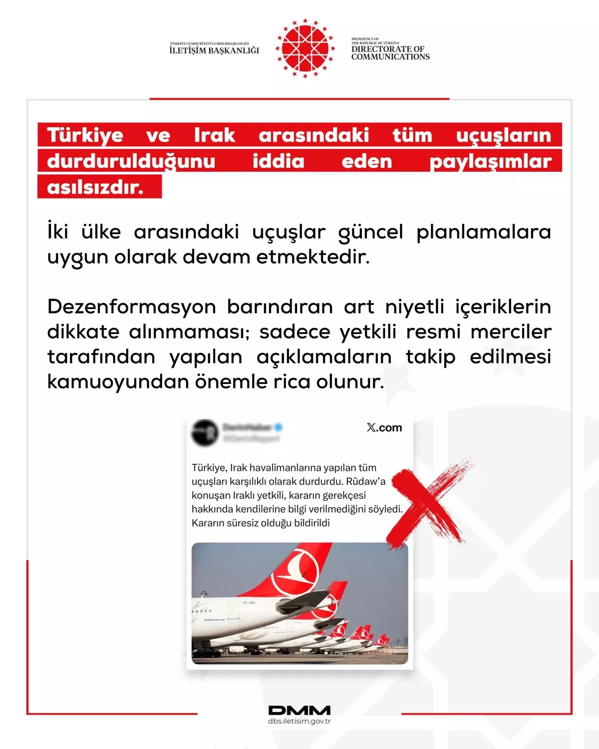 Uçuş Durdurulması İddiası Asılsız