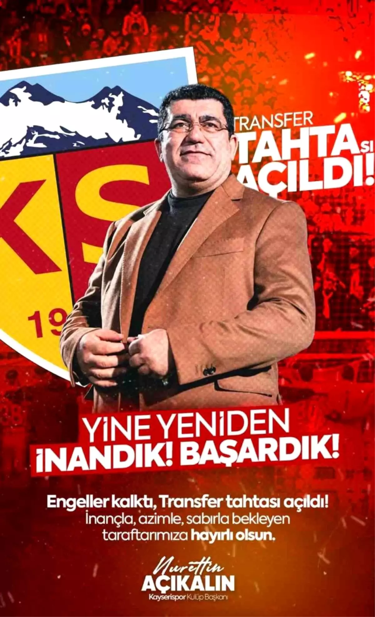 Kayserispor\'un Transfer Tahtası Açıldı