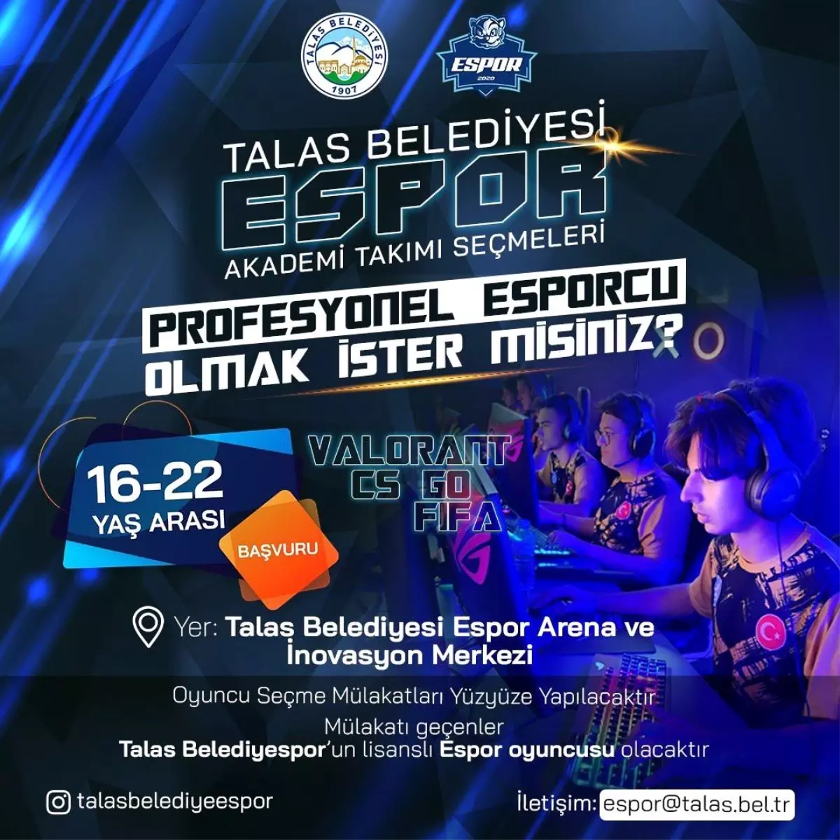 Talas\'ta e-sporun yıldızları seçiliyor