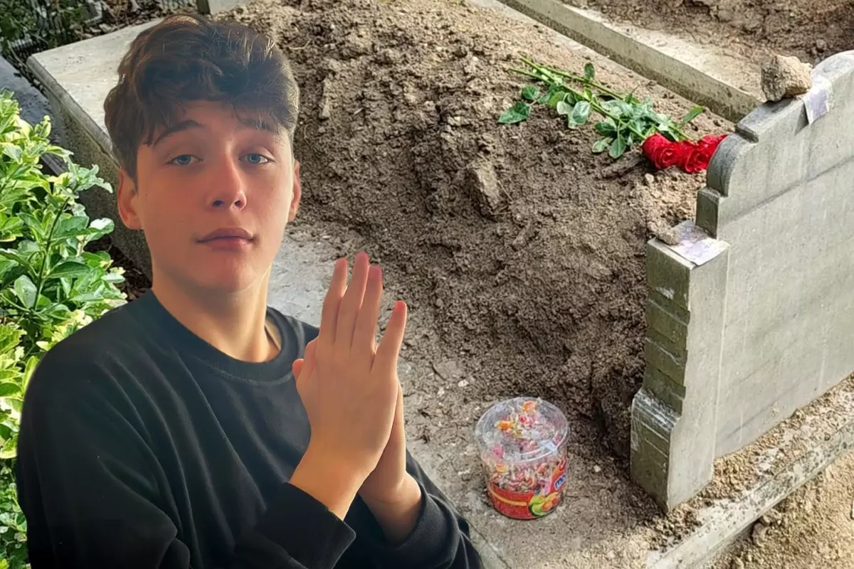 Arkadaşları Atlas\'ın mezarına gül ve şeker bıraktı