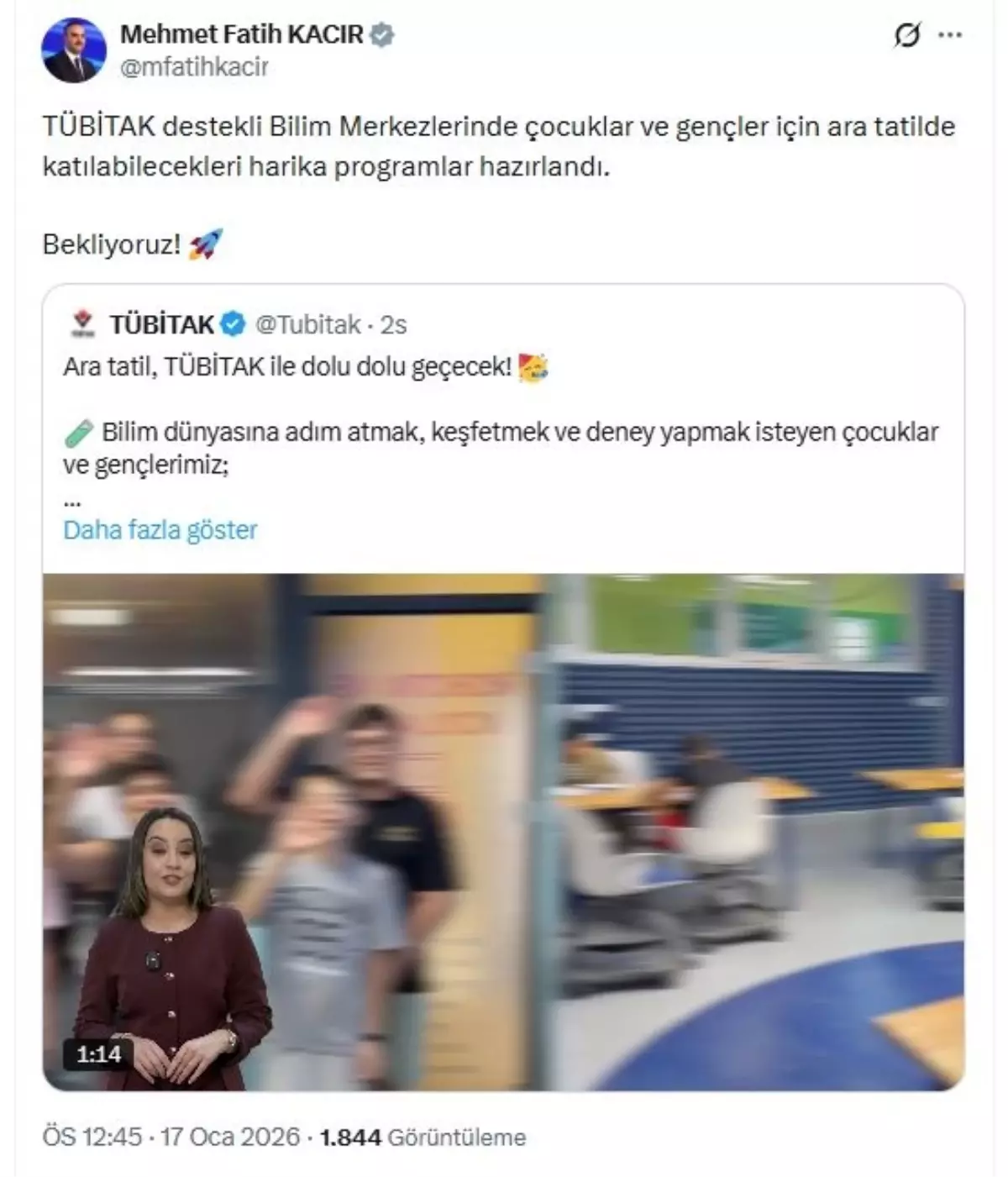 TÜBİTAK\'tan Öğrencilere Ara Tatilde Bilim Programı