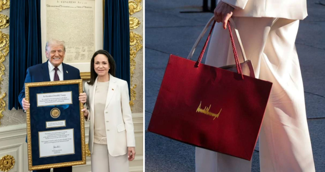 Machado'nun Trump'a Nobel Ödülü'nü takdim etmesi alay konusu oldu: Elleri kelepçeli Maduro bu kadar aşağılanmadı Machado'nun Trump'a Nobel Ödülü'nü takdim etmesi alay konusu oldu: Elleri kelepçeli Maduro bu kadar aşağılanmadı