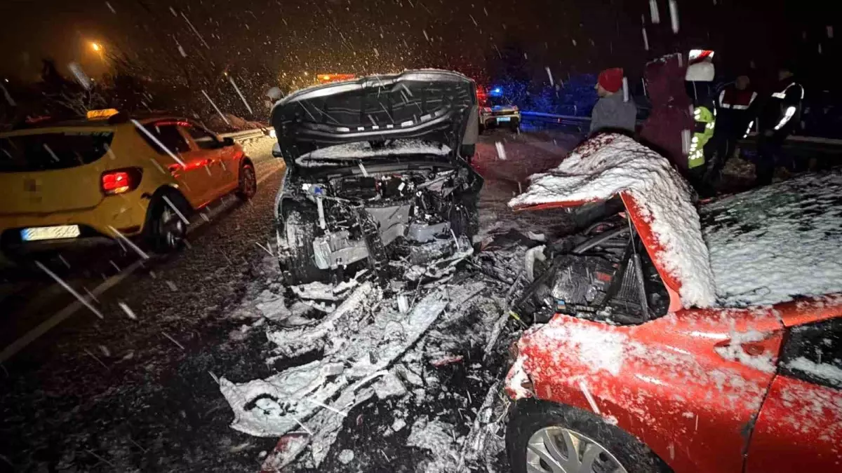 Düzce\'de Kar Yağışı Kazaya Neden Oldu