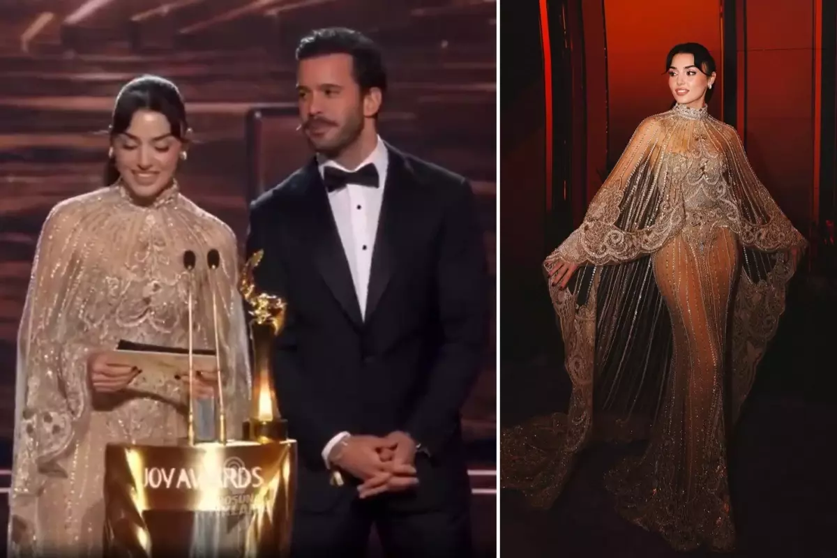 Hande Erçel Suudi Arabistan\'daki ödül töreninde Arapça konuştu