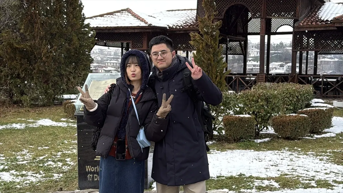 Safranbolu\'da Tarihi Yapılar Karla Kaplandı