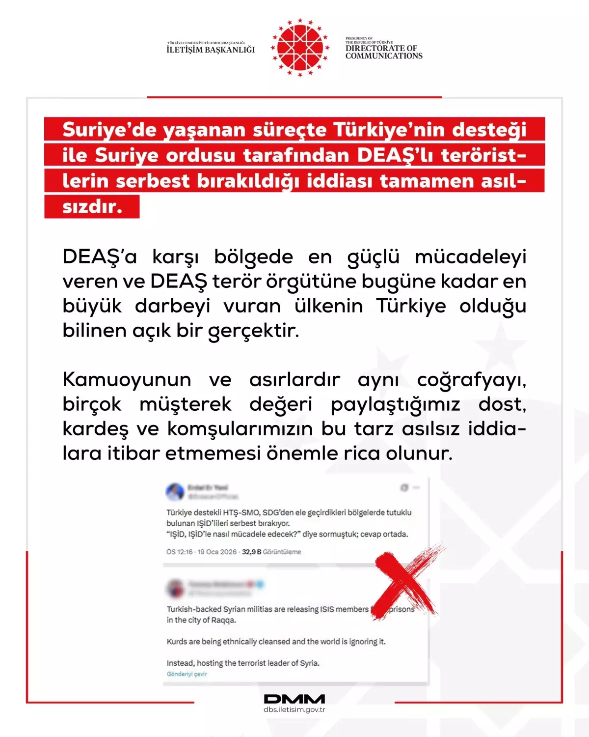 DMM: DEAŞ\'lı Teröristlerin Serbest Bırakılması İddiası Asılsız