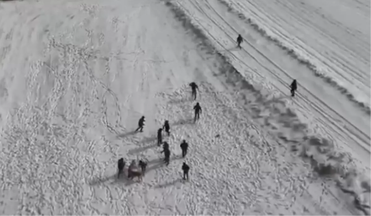 Köpek dövüştürenlerin dronu görüp kaçtığı anlar kamerada