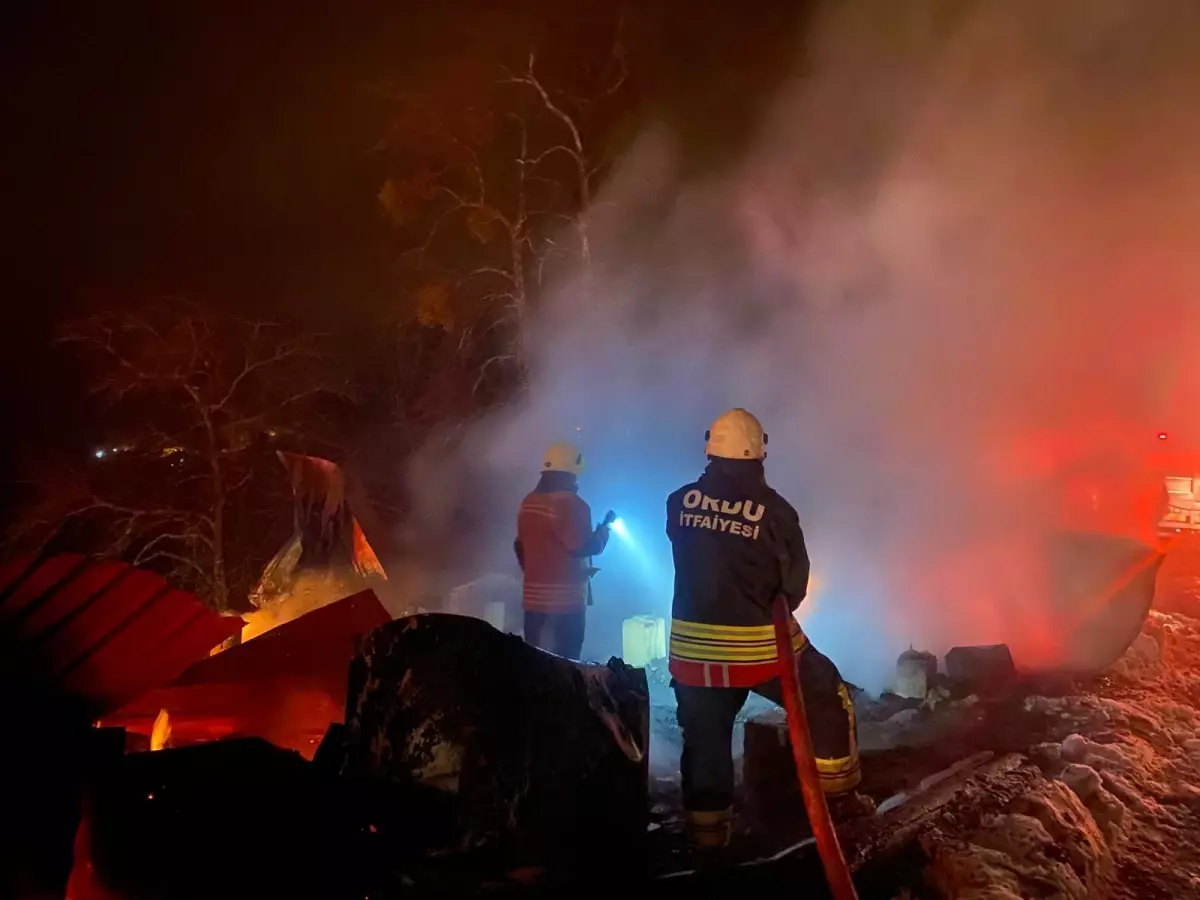 Ünye\'de İki Yangın: İki Ev Yandı, İki Kişi Dumandan Etkilendi