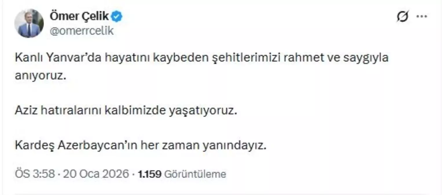 Ömer Çelik\'ten Kanlı Yanvar Anması