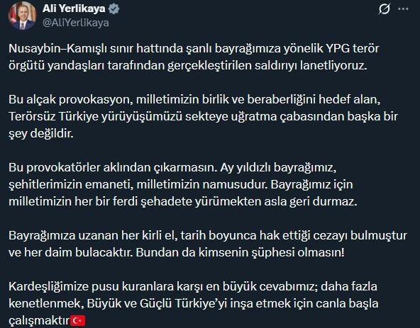 Bayrağımıza yapılan hain saldırıya tepkiler çığ gibi