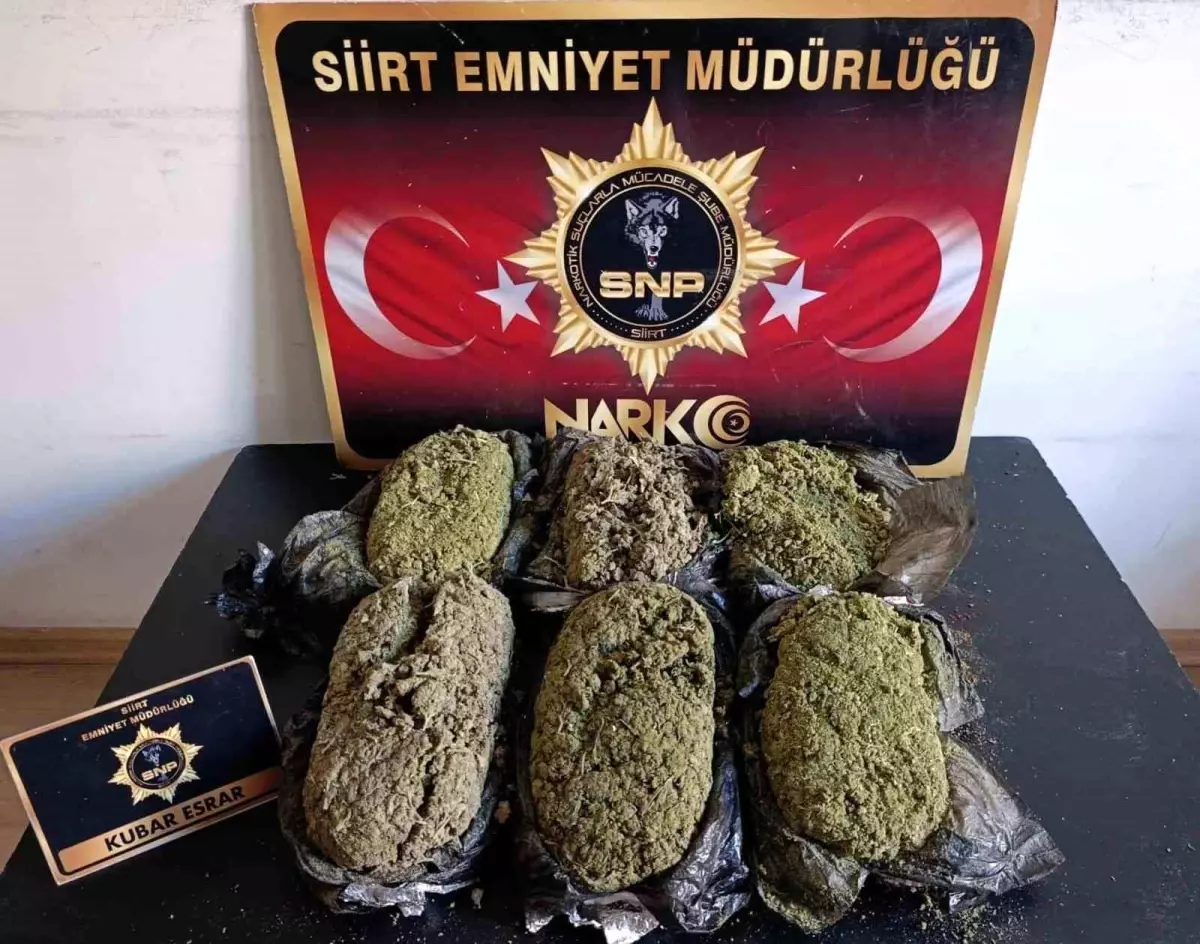 Siirt\'te Uyuşturucu Operasyonu: 3,3 Kilo Esrar Ele Geçirildi