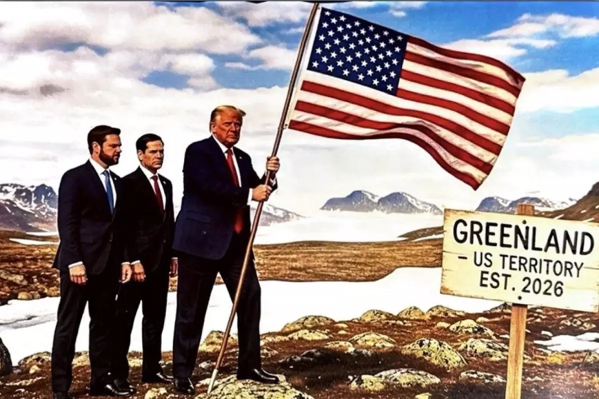 Trump\'tan yeni paylaşım, Grönland\'a ABD bayrağı dikti