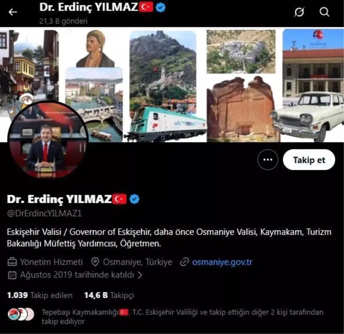 Vali Yılmaz\'dan Sosyal Medya Güncellemesi