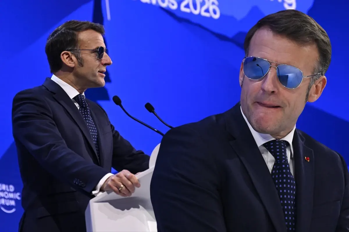 Macron Davos\'ta neden güneş gözlüğü taktı? Saraydan açıklama geldi