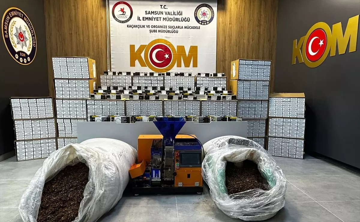 Samsun\'da Kaçak Tütün ve Makaron Operasyonu