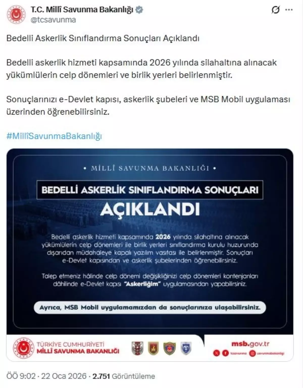 2026 Bedelli Askerlik Celp Dönemleri Açıklandı