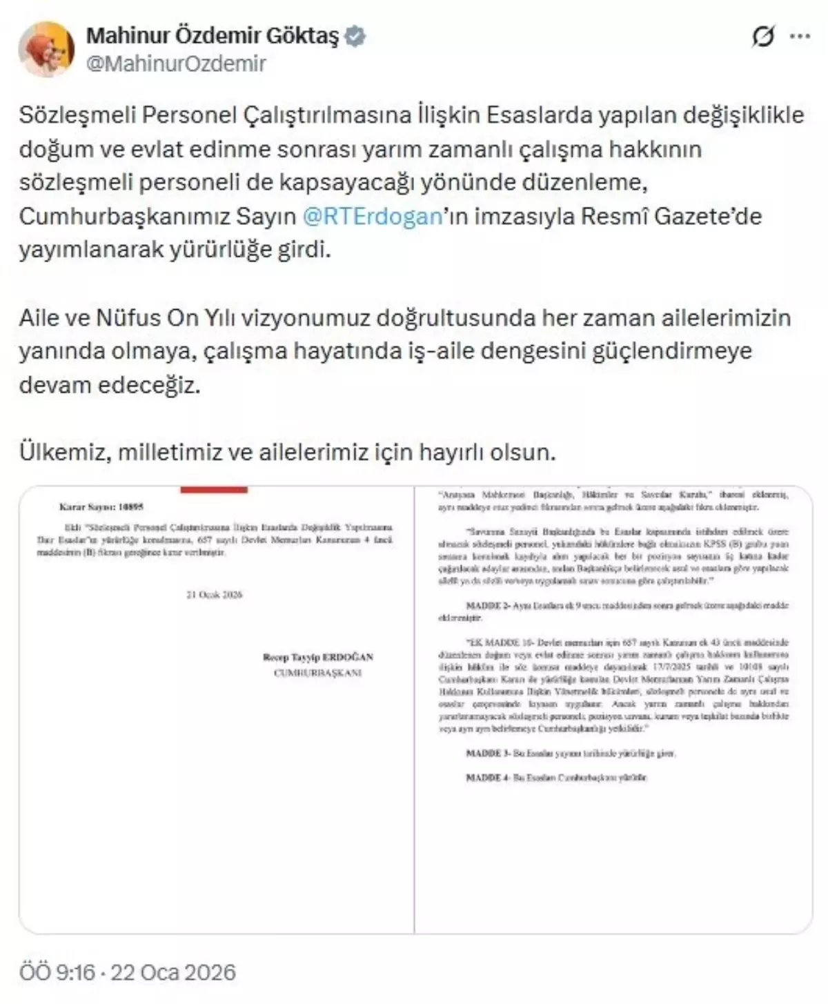 Sözleşmeli Personele Yarım Zamanlı Çalışma Hakkı Tanınıyor