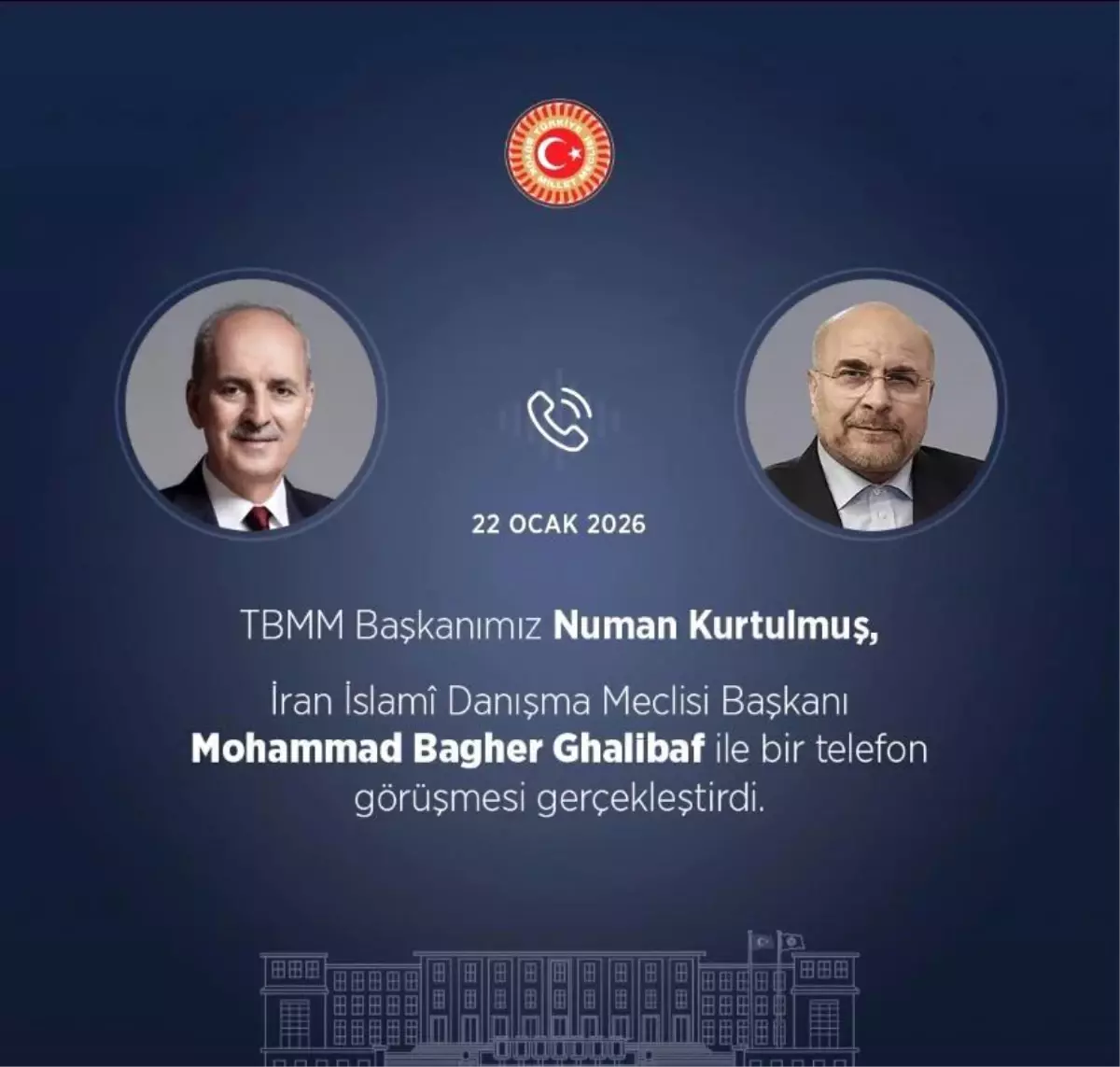Kurtulmuş ve Ghalibaf\'tan Telefon Görüşmesi
