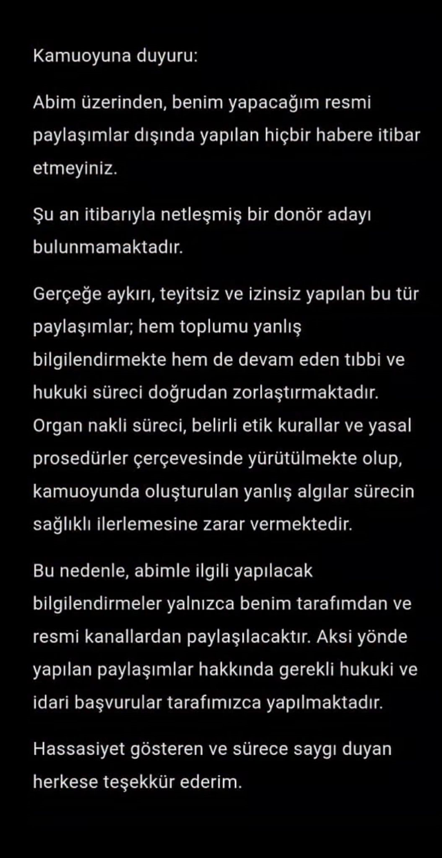 Ufuk Özkan'a donör bulundu iddialarına kardeşi Umut Özkan'dan yalanlama