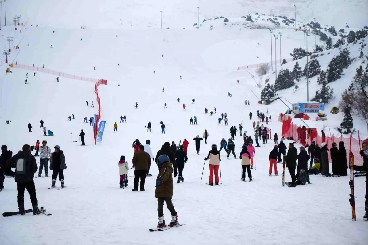 Çakal Erzincan\'da Kayak Keyfi Yaşadı