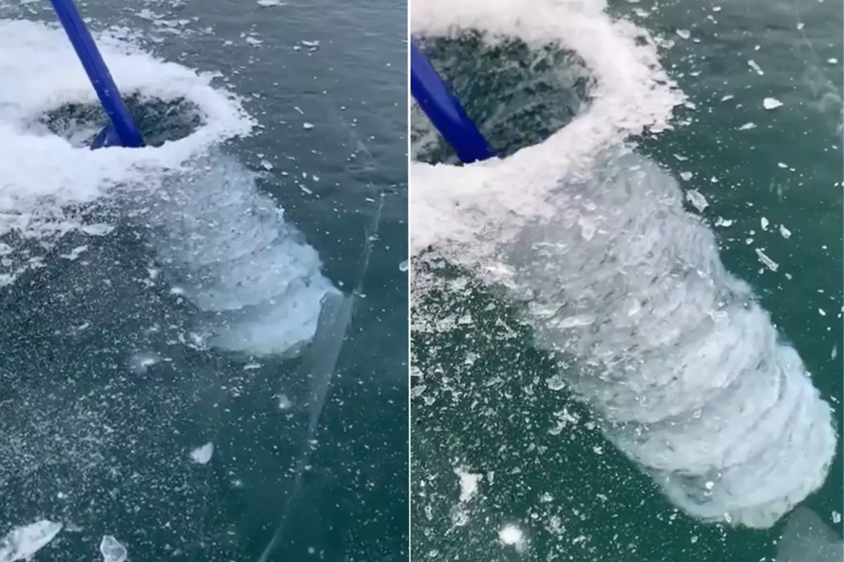 Baykal Gölü\'nde görsel şölen: Metrelerce derinliğe inen buz tabakası hayran bıraktı