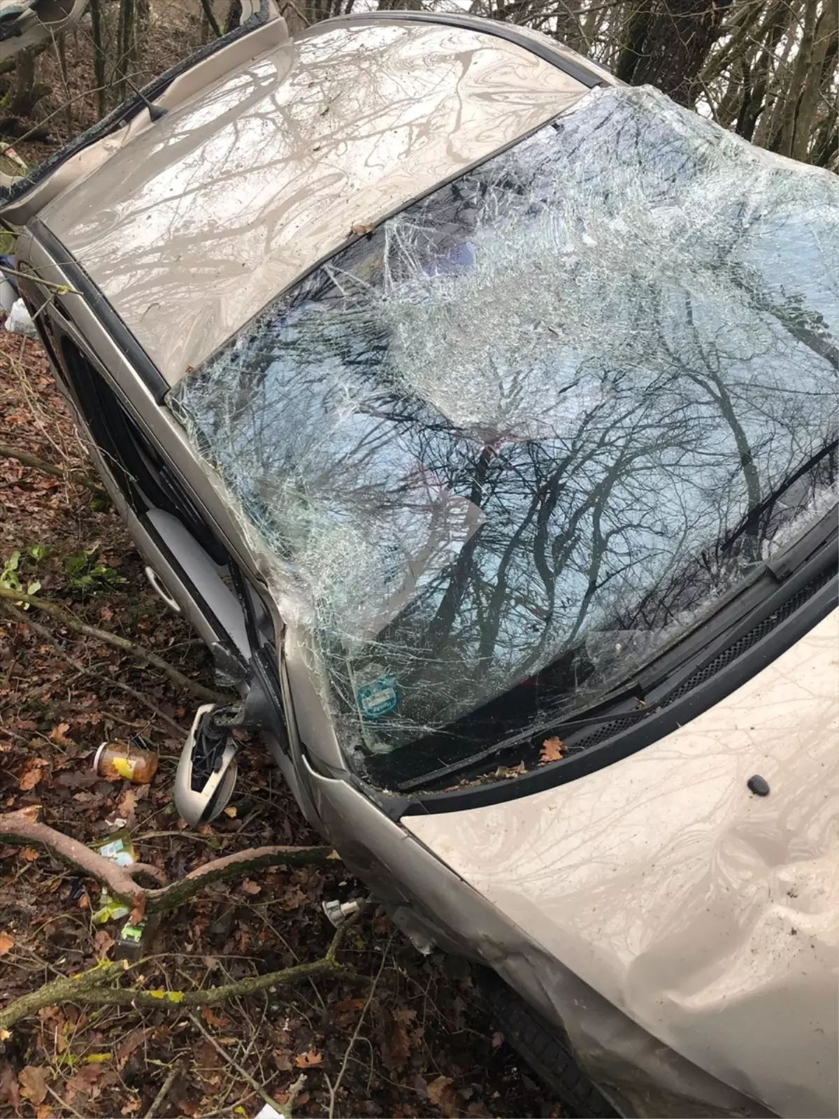 Kırklareli\'nde Otomobil Şarampole Devrildi: 2 Yaralı