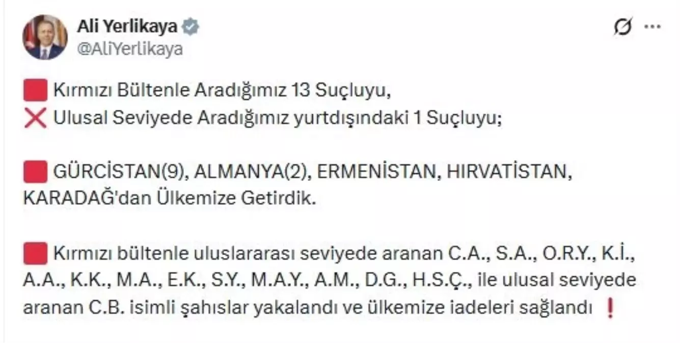 14 Suçlu 5 Ülkede Yakalandı