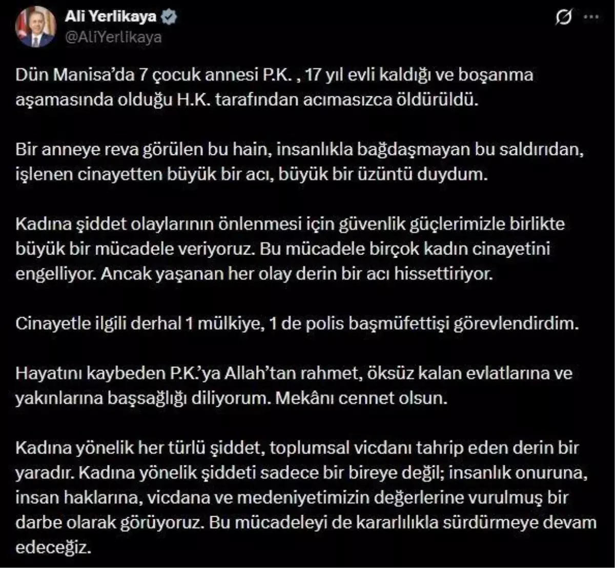 Kadın Cinayeti Üzerine Müfettiş Görevlendirildi