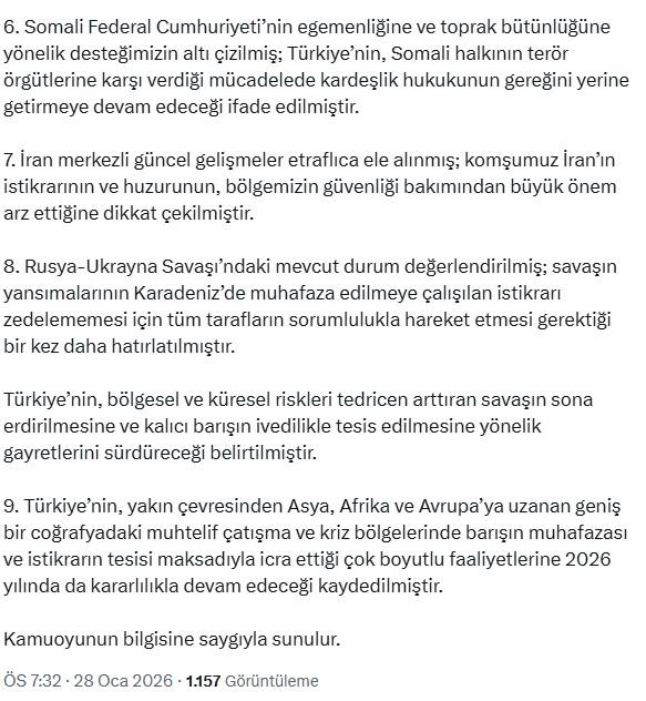 MGK sonrası 9 maddelik açıklama! Suriye ve İran'a özel yer ayrıldı