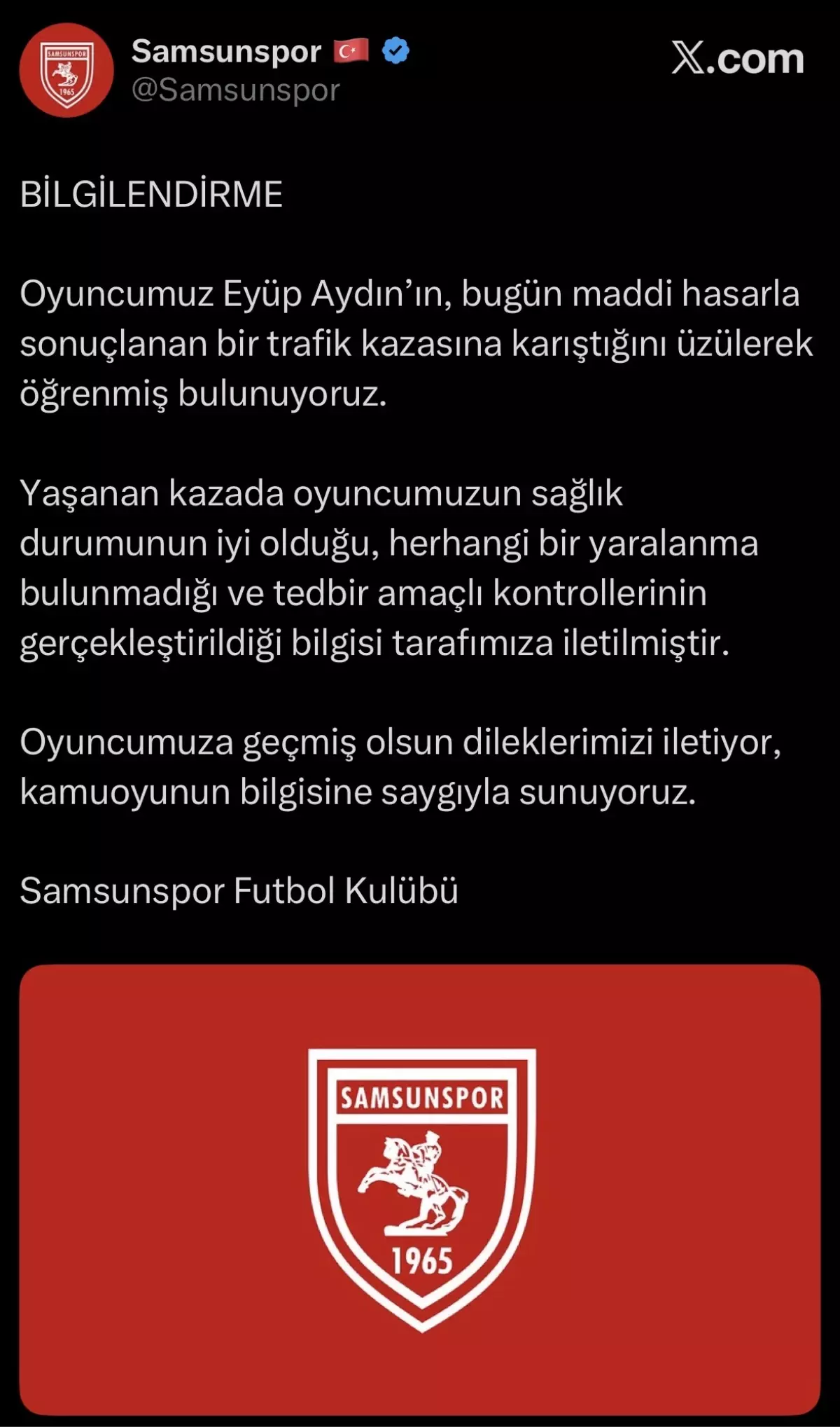 Eyüp Aydın Trafik Kazası Geçirdi