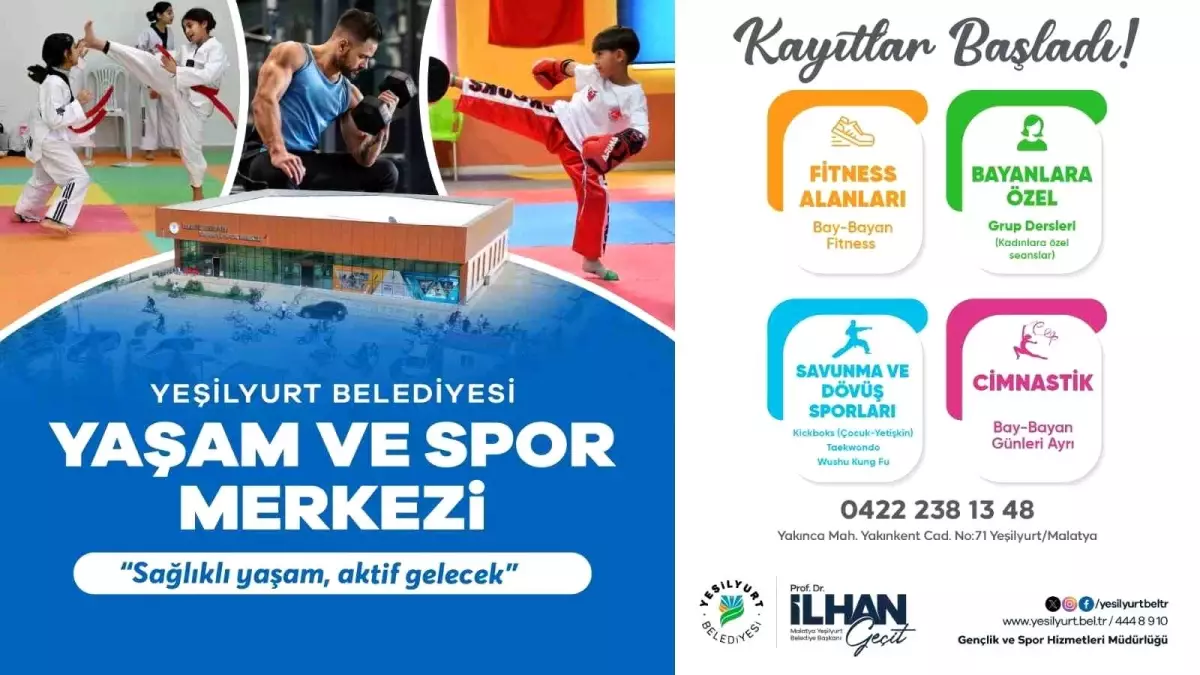 Yeşilyurt Belediyesi Yaşam ve Spor Merkezi\'nde kayıtlar başladı