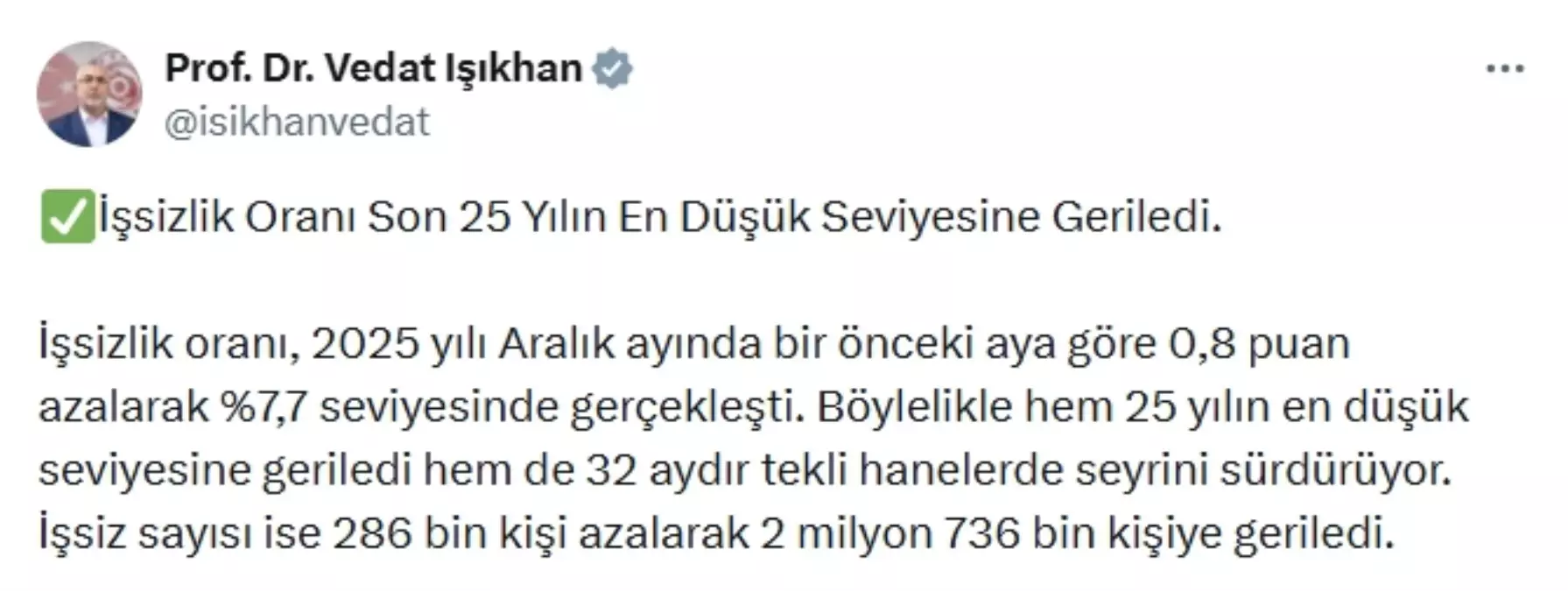 İşsizlik Oranı 25 Yılın En Düşüğünde