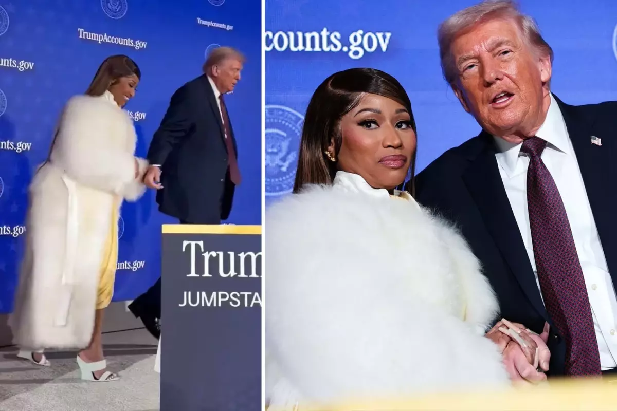 Trump ve dünyaca ünlü rapçi Nicki Minaj\'dan el ele görüntü