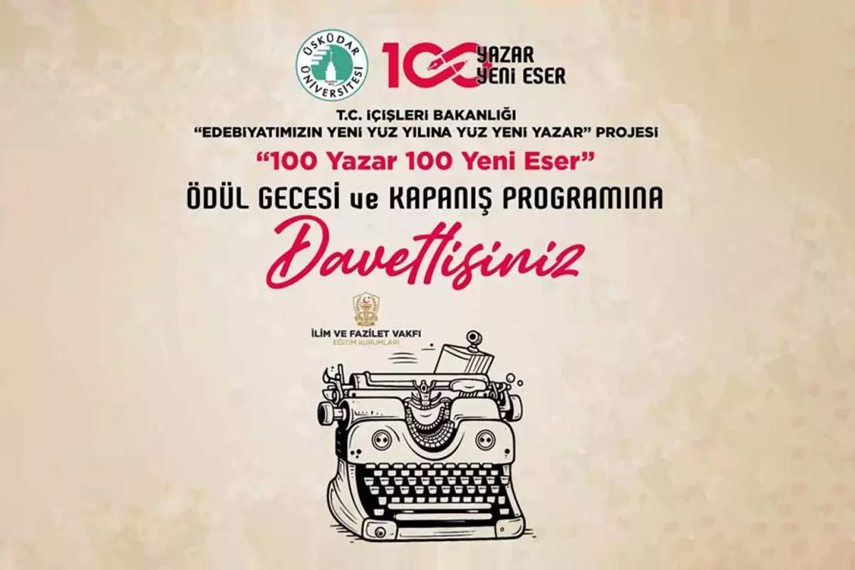 Türk edebiyatının yeni yüzyılına güçlü katkı: "100 Yazar 100 Yeni Eser" projesi ödül gecesi