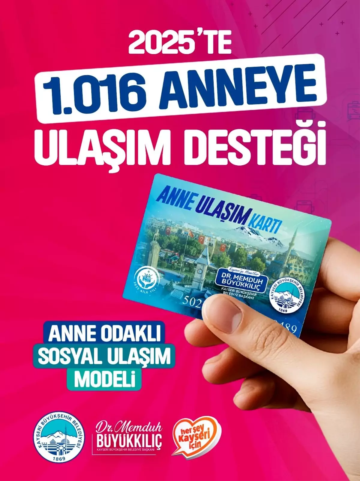 Anne Ulaşım Kartı\'ndan 2025\'te bin anne faydalandı