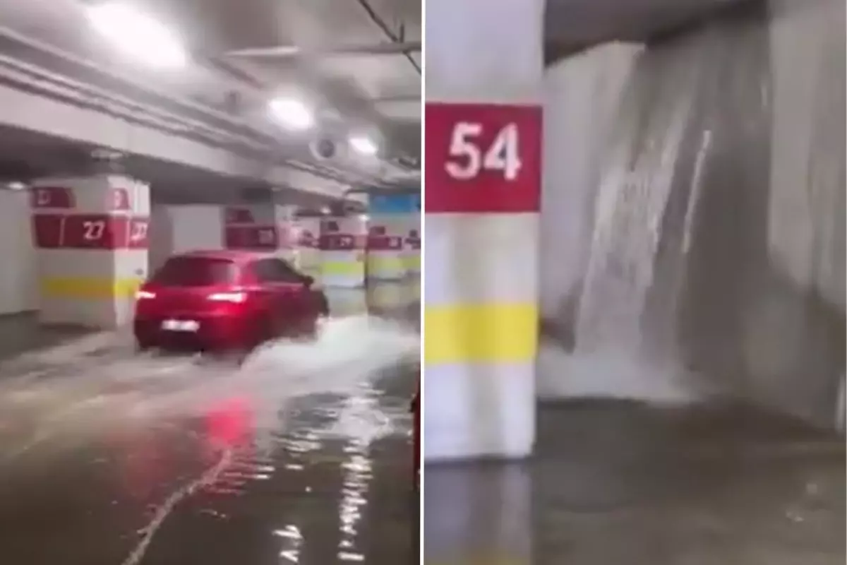 Adana Şehir Hastanesi\'nin otoparkı sular altında kaldı