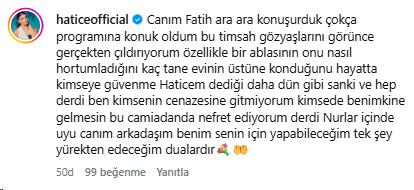 Şarkıcı Hatice, Fatih Ürek'in ablasına ateş püskürdü: Timsah gözyaşlarını görünce çıldırıyorum Şarkıcı Hatice, Fatih Ürek'in ablasına ateş püskürdü: Timsah gözyaşlarını görünce çıldırıyorum