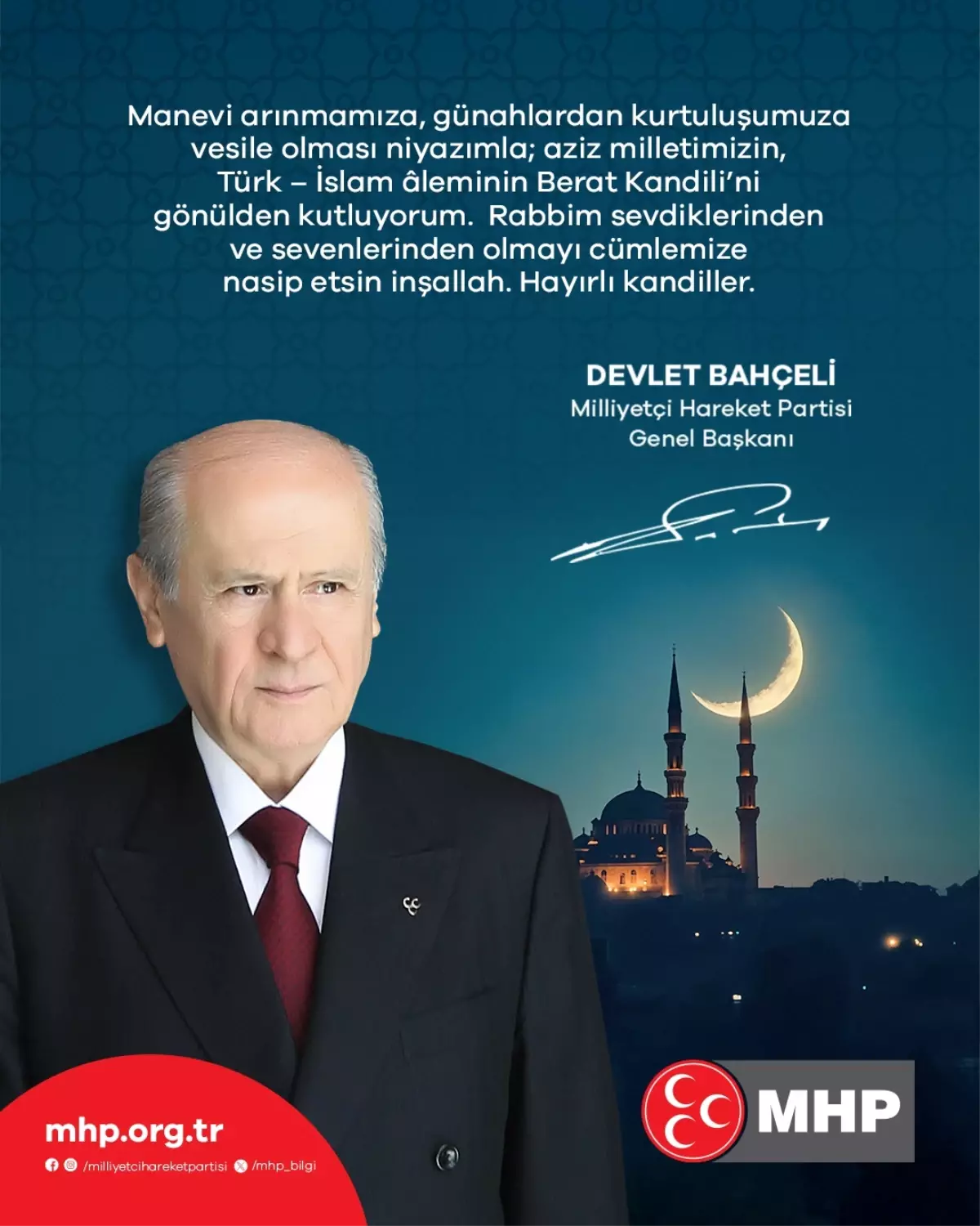 Bahçeli\'den Berat Kandili Kutlaması