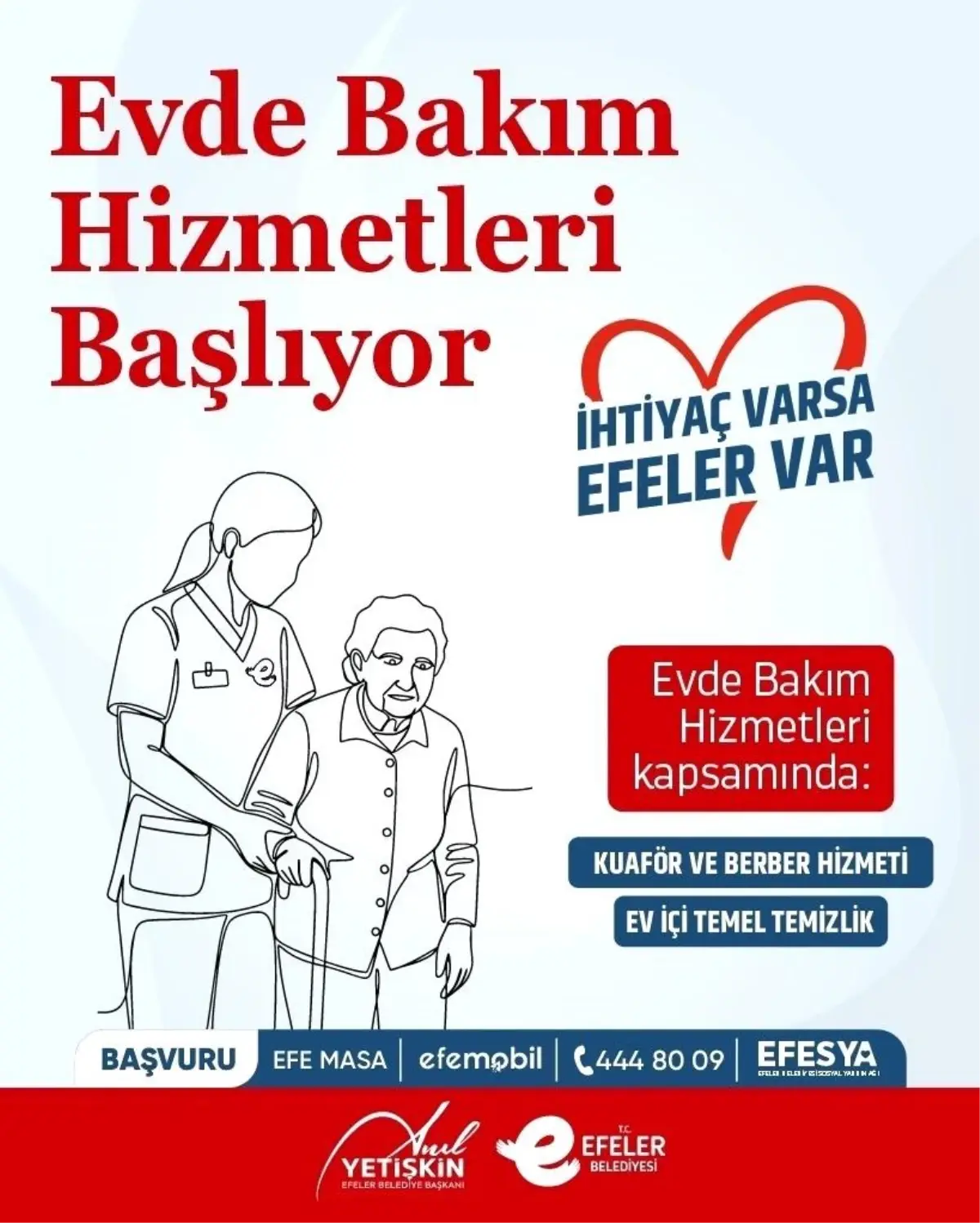 Efeler Belediyesi\'nde evde bakım hizmetleri başlıyor