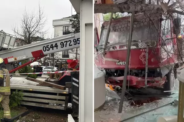 Büyükçekmece'de Sepetli Vinç Kazası: Diş Polikliniğine Girdi, 2 Yaralı