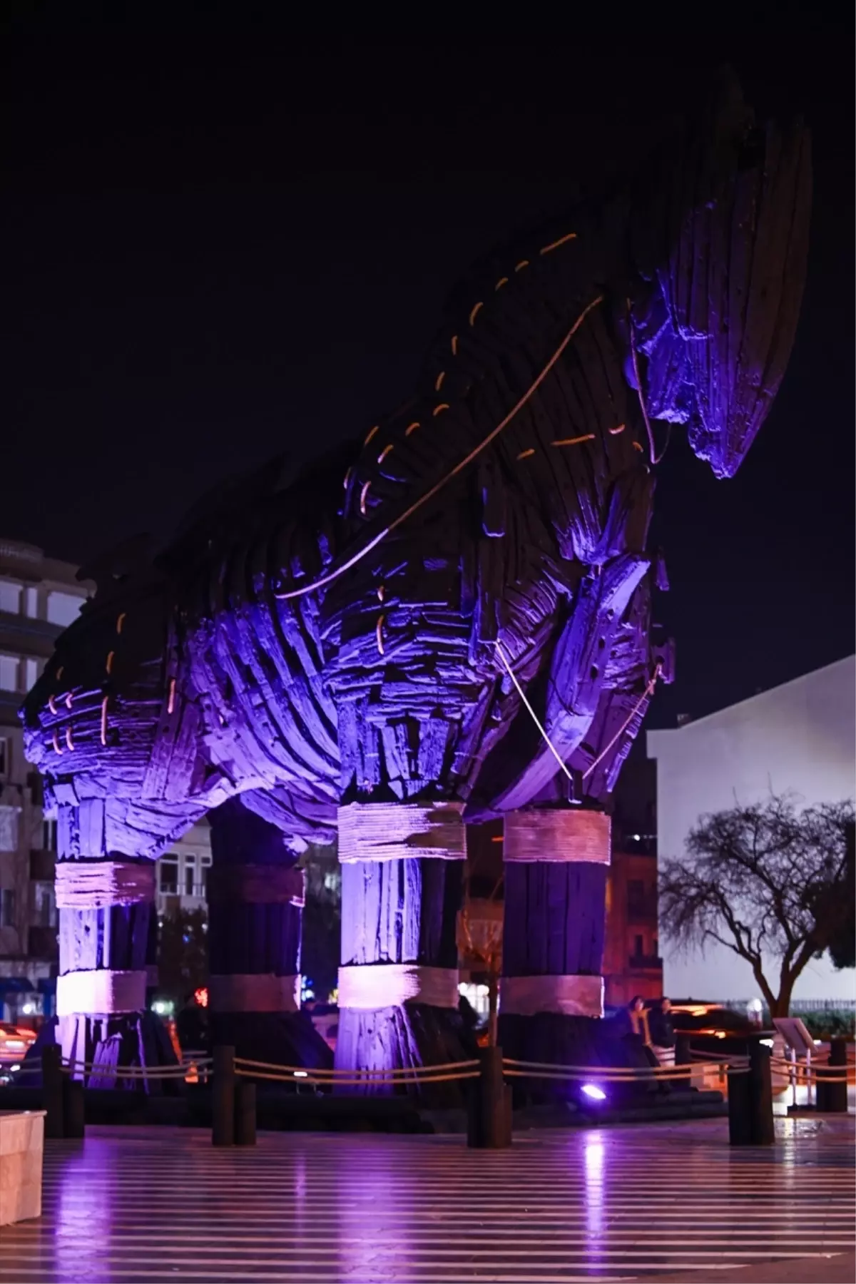 Truva Atı, Dünya Kanser Günü\'nde Mor Işıkla Aydınlatıldı