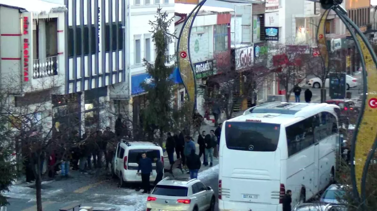 Kars\'ta kontrolden çıkan araç ağaca çarparak durabildi