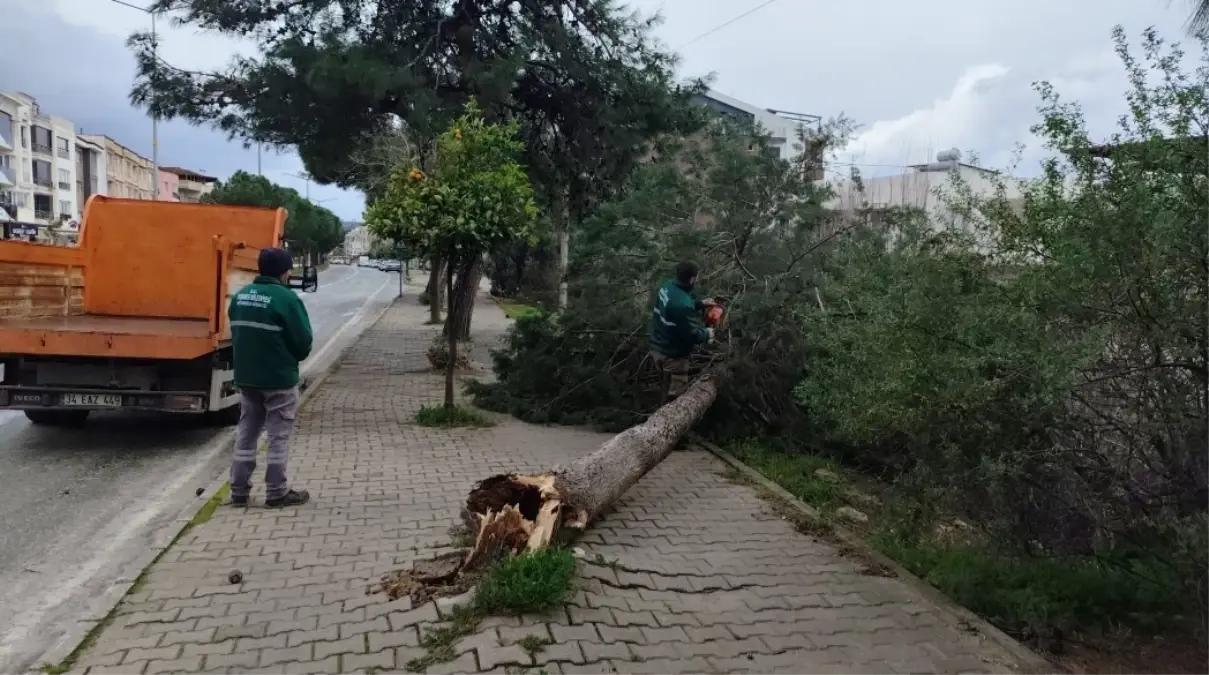 Kuşadası\'nda Fırtına ve Sağanak Hayatı Olumsuz Etkiledi