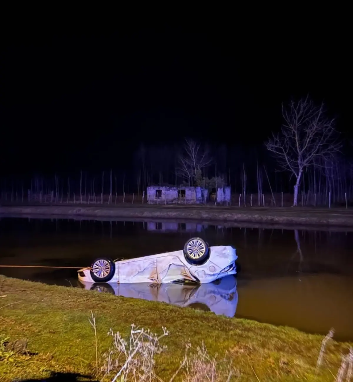 Sulama Kanalına Devrilen Araçta Bir Kişi Hayatını Kaybetti