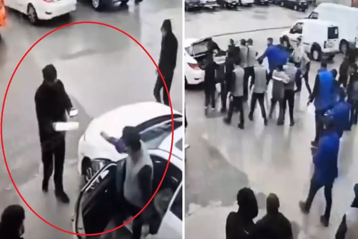 TÜVTÜRK\'te polis memurunun dövülerek öldürüldüğü kavganın görüntüleri