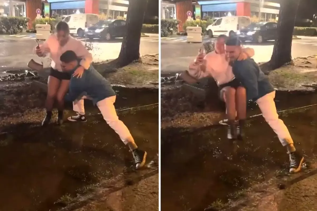 Görüntü Ankara\'dan! Kız arkadaşına centilmenlik yapmak isterken hiç beklemediği bir şey oldu