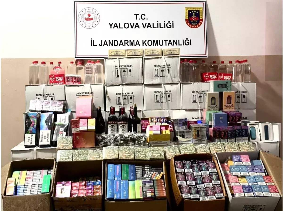 Yalova\'da Kaçak Alkol ve Tütün Operasyonu