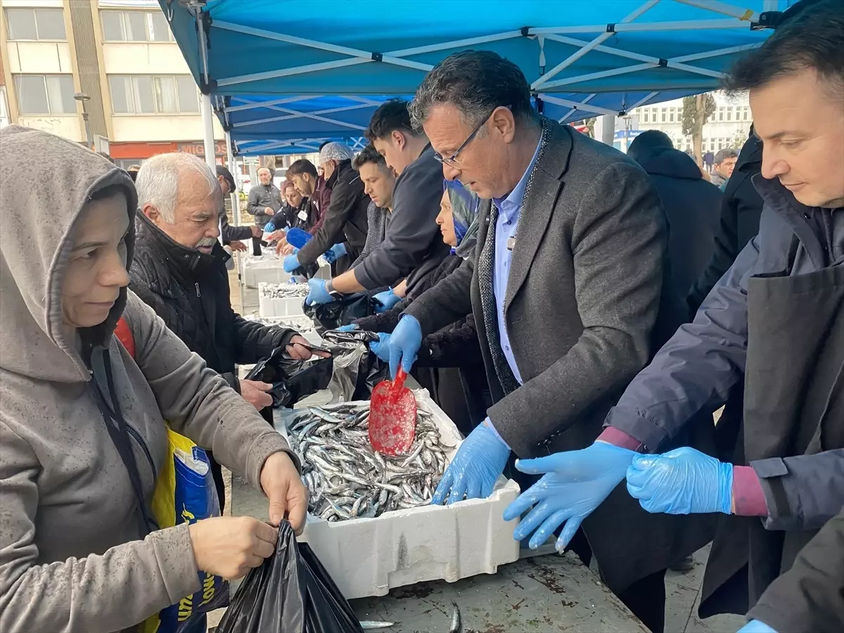 Alaşehir\'de 8 Ton Hamsi Dağıtımı